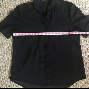 Express Black Polyester Short Sleeve Top